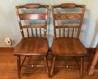 Two matching maple L. Hitchcock chairs. Stamped from Hitchcockville, Conn. presale $100 each