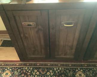 Pr of cabinets with shelves…solid wood. $65 each or pr $100 in presale