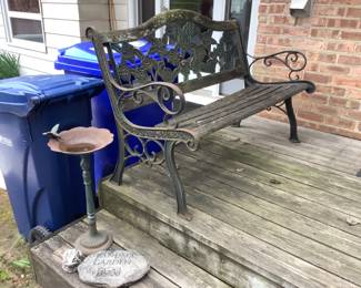 Iron and wood bench