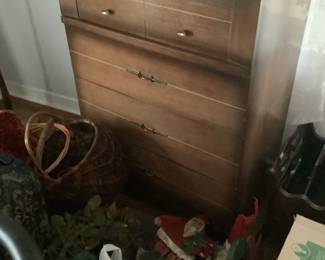 Five drawer chest of drawers measures 30” w x 18” d x 43” h. Presale $125