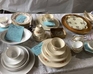 Several sets of dishes.