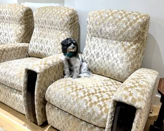 Set of 4 Custom Upholstered Media Chairs