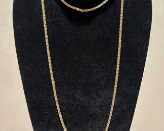 14K Gold and Diamond 48" Chain