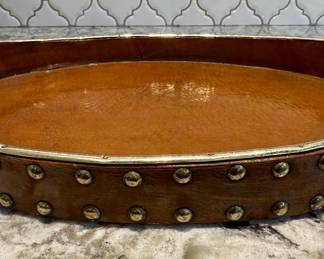 Leather studded tray