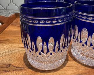 Waterford cobalt Double Old Fashioneds