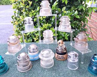 GLASS INSULATORS LOT