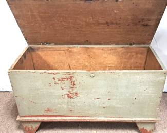 ANTIQUE BLANKET TRUNK