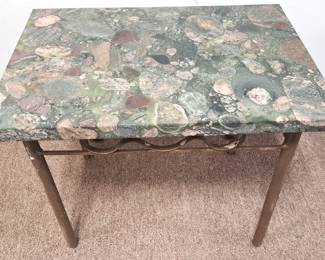 MARBLE STONE TOP GARDEN TABLE