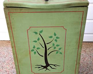 FOLK ART WOODEN BIN