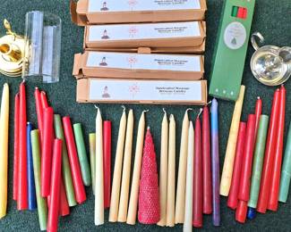 MORAVIAN CANDLES & OTHER CANDLES LOT