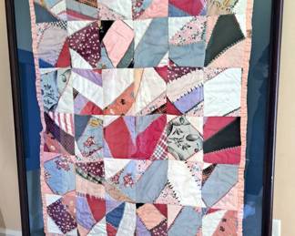 LARGE ANTIQUE FRAMED QUILT