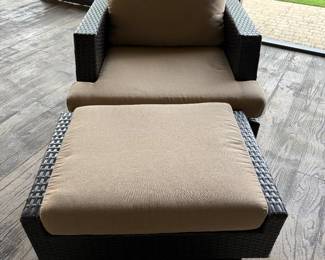 #46 AlL Weather wicker Chair and ottoman $100.00 l