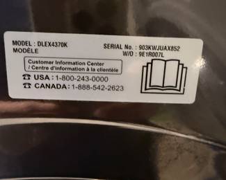 * #19 Like New! LG Steam washer & Dryer with pedestals $600.00