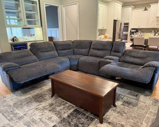 #4 Dark gray sectional with dual recliners $500.00 "As is". One recliner needs repair