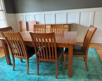 #1 Beautiful! Ethan Allen table with 6 chairs and 2 leaves 71-107"x42x30 $600.00