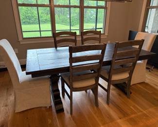 #9 Dining table with 6 chairs 80-112x40x30 $600.00