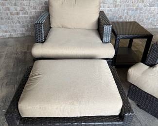 #45 All weather wicker Chair and ottoman $100.00