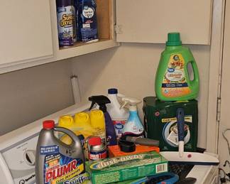 Many cleaning supplies