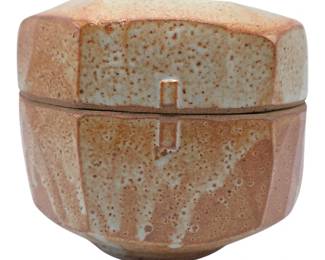 Warren MacKenzie Shino-Glazed Lidded Jar – 5 3/4" H x 7 1/2" W; $3,000 Retail