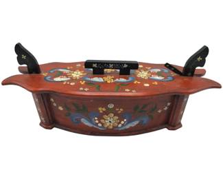 Handpainted Norwegian Tine Box – 13" W x 5 3/4" H