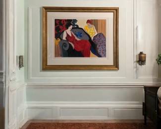 Itzchak Tarkay "Untitled Interior Scene" – Pencil Signed Serigraph 126/350, Framed