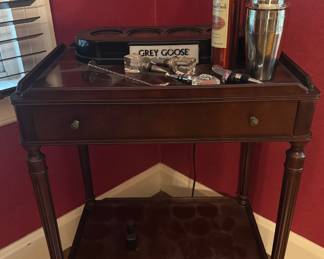 Beautiful bar cart.