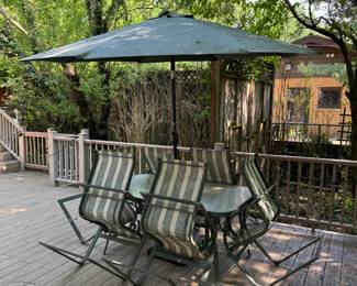 Patio table & chairs with umbrella