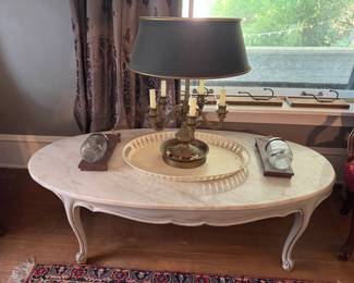 Marble top coffee table