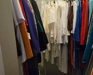 A closet full of woman's clothing! Just the tip of the iceberg.