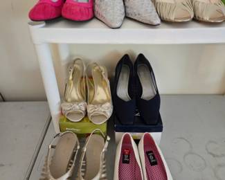 Shoes to match the clothes and purses.