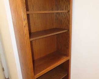 Honey oak bookcase.