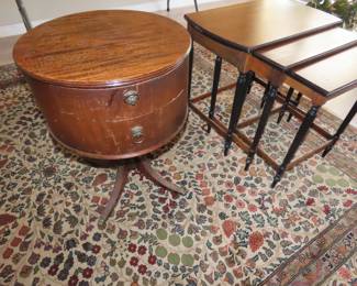 Nesting tables and antique end table.
