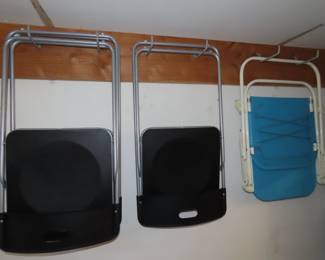 Folding chairs.