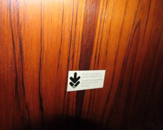 Rosewood table with extra leaves. Made in Norway.