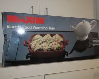 Large electric warming tray.