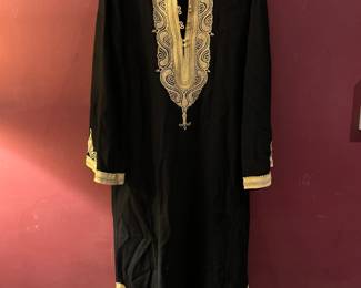 Vintage wool caftan with gold embroidery from the Middle East