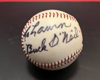 commemorative baseball for Ken Burn's Baseball series, signed by Buck O'Neill and Ken Burns