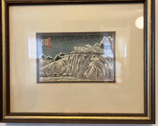 1920s Japanese woodblocks, well framed