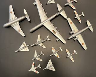 A collection of Mercury die cast airplanes