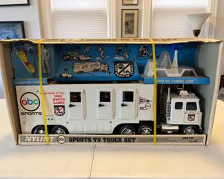 Vintage Nylint 1980 toy truck, ABC Sports, 1980 Winter Olympics--new in box