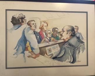 Chicago history—original courtroom watercolor illustrations from Chicago criminal trials