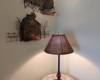 Lots of Decorative Wall Art, Lamp Table.