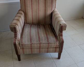 Striped Velvet Club Chair - $30. 28" wide, 26.5" deep, 32" tall (needs some TLC)