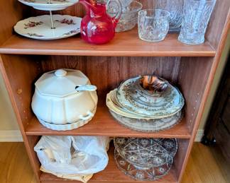 Bookcase - $20. 24.75" wide, 11.25" deep, 41.5" tall.
