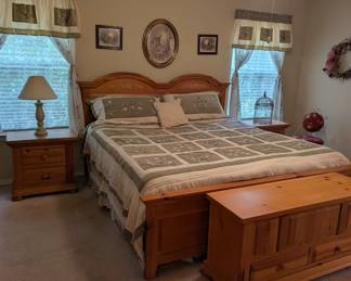 Broyhill Solid Knotty Pine Bedroom Set - KING BED - $800 (with mattresses). Other items sold per piece - ask for discount to purchase all the pieces!