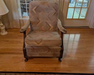 Anique Brown Upholstered Chair - $50. (Rug is also for sale)