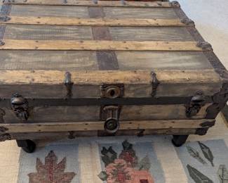 Antique Steamer Trunk - $300. 34" wide, 20" deep, 18" tall.