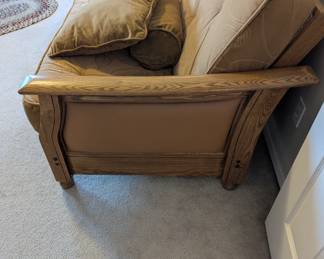 Totally Wood Frame FUTON Bed - with great futon mattress - $500. 83" wide, 338" deep (sitting upright) 32" tall (at back).