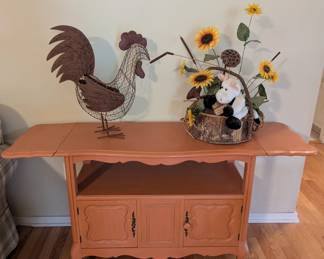 Very Handsome Drop-Leaf Cabinet - $120. 34" wide, 18.5" deep, 28" tall (54" wide when sides are up - as shown in this picture.)