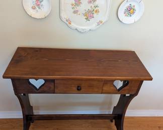Small Pine Table - $38. 30.5" wide, 11" deep, 28.5" tall.